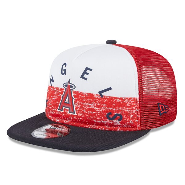 ニューエラ メンズ 帽子 アクセサリー Los Angeles Angels New Era Team Foam Front AFrame Trucker 9FIFTY Snapback Hat White/Red