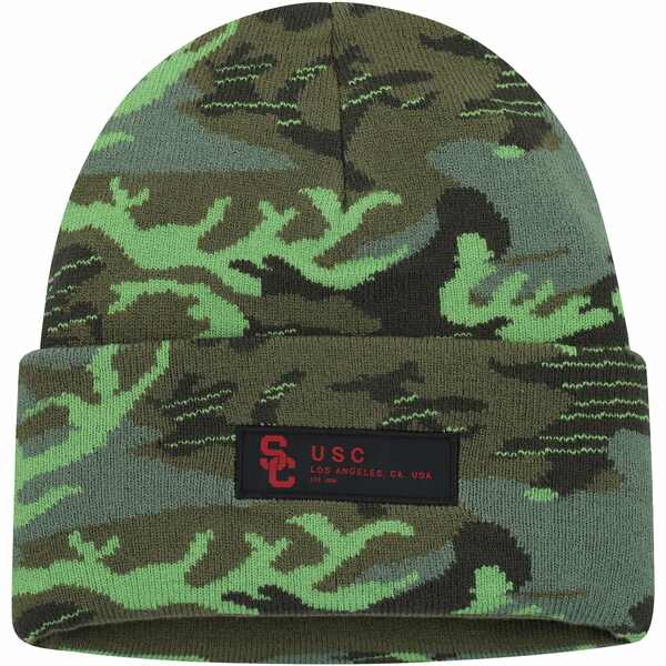 ナイキ メンズ 帽子 アクセサリー USC Trojans Nike Veterans Day Cuffed Knit Hat Camo