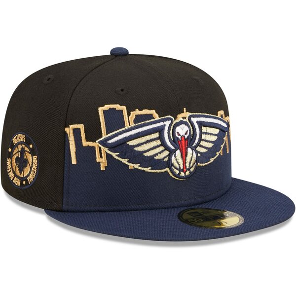 j[G Y Xq ANZT[ New Orleans Pelicans New Era 2022 TipOff 59FIFTY Fitted Hat Navy/Black