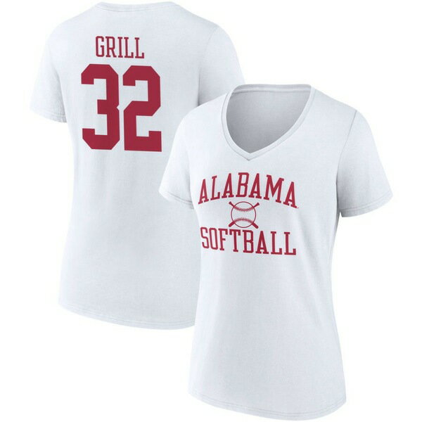 楽天astyファナティクス レディース Tシャツ トップス Alabama Crimson Tide Fanatics Branded Women's Softball PickAPlayer NIL Gameday Tradition VNeck T Shirt White