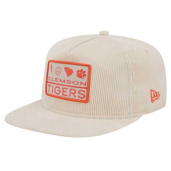 ニューエラ メンズ 帽子 アクセサリー Clemson Tigers New Era Corduroy Golfer Snapback Hat Cream