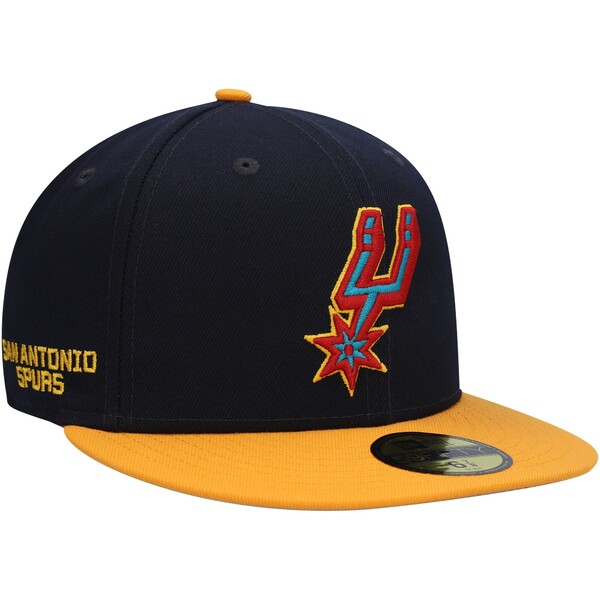 ニューエラ メンズ 帽子 アクセサリー San Antonio Spurs New Era Midnight 59FIFTY Fitted Hat Navy/Gold
