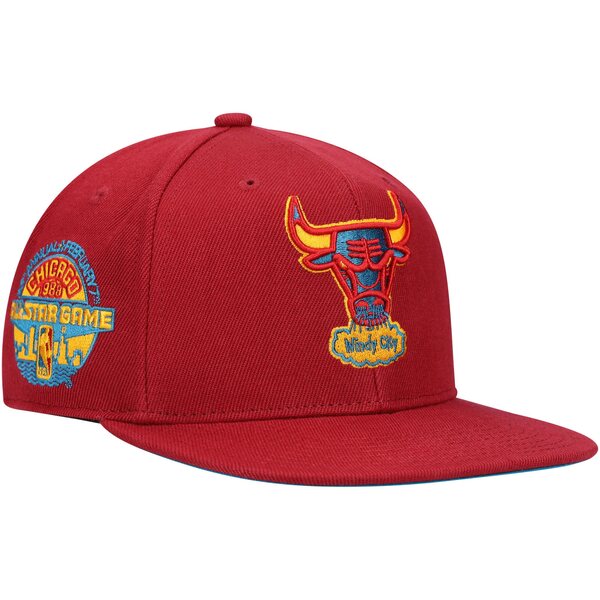 楽天astyミッチェル&ネス メンズ 帽子 アクセサリー Chicago Bulls Mitchell & Ness x Lids 1988 NBA AllStar Game Hardwood Classics Northern Lights Fitted Hat Red