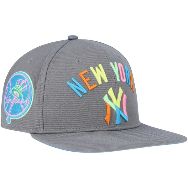 vX^_[h Y Xq ANZT[ New York Yankees Pro Standard Washed Neon Snapback Hat Gray