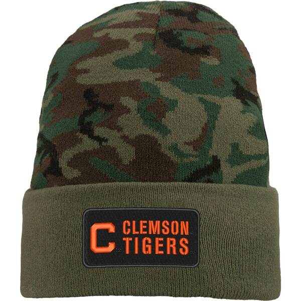 ナイキ メンズ 帽子 アクセサリー Clemson Tigers Nike Military Pack Cuffed Knit Hat Camo