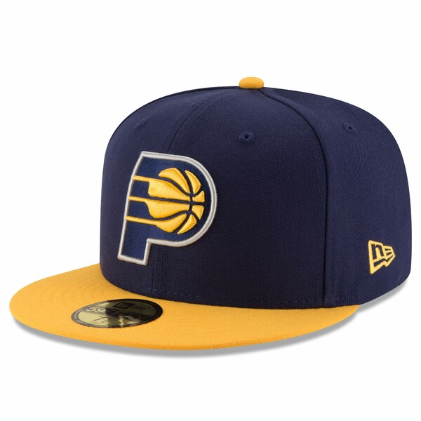 ニューエラ メンズ 帽子 アクセサリー Indiana Pacers New Era Official Team Color 2Tone 59FIFTY Fitted Hat Navy/Yellow