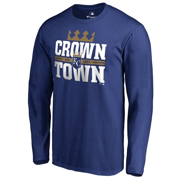 ファナティクス メンズ Tシャツ トップス Kansas City Royals Hometown Collection Crown Town Long Sleeve TShirt Royal