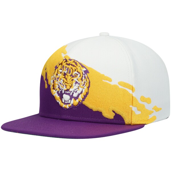 ミッチェル＆ネス ミッチェル&ネス メンズ 帽子 アクセサリー LSU Tigers Mitchell & Ness Paintbrush Snapback Hat Purple/White