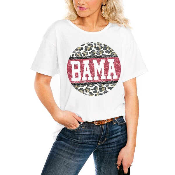 楽天astyゲームデイ レディース Tシャツ トップス Alabama Crimson Tide Women's Scoop & Score Easy TShirt White