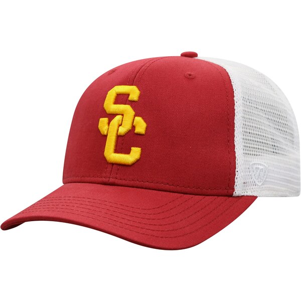 gbvEIuEUE[h Y Xq ANZT[ USC Trojans Top of the World Trucker Snapback Hat Cardinal/White