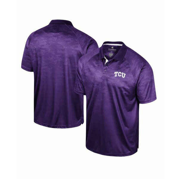 コロシアム メンズ シャツ トップス Men's Purple TCU Horned Frogs Honeycomb Raglan Polo Shirt Purple