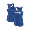ファナティクス レディース カットソー トップス Women's Royal Tampa Bay Lightning Wordmark Logo Racerba...