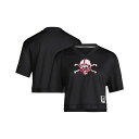アディダス レディース カットソー トップス Women's Black Nebraska Huskers Primegreen V-Neck Cropped ...