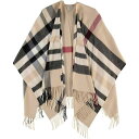 フラース レディース ニット&セーター アウター Women's Fraas Plaid Cape Sweater with Fringe-Trim Beige