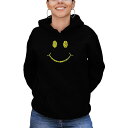 エルエーポップアート レディース パーカー・スウェットシャツ アウター Women's Be Happy Smiley Face Word Art Hooded...