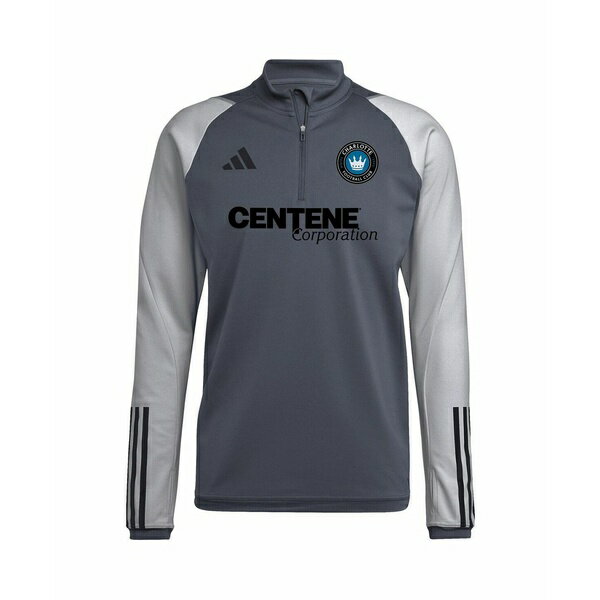 アディダス メンズ シャツ トップス Men's Gray Charlotte FC 2023 On-Field AEROREADY Quarter-Zip Training Top Gray