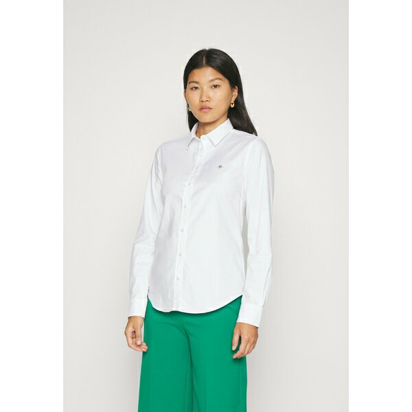 ガント レディース シャツ トップス SLIM STRETCH OXFORD SHIRT - But