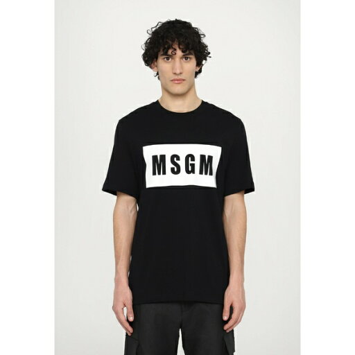 エムエスジイエム メンズ Tシャツ トップス Print T-shirt - black エムエスジイエム メンズ Tシャツ トップス Print T-shirt - black