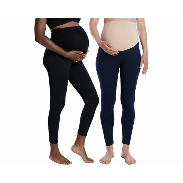 マザーフッドマタニティ レディース カジュアルパンツ ボトムス Maternity Essential Stretch Secret Fit Over the Belly Leggings - Motherhood Black & navy