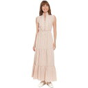 ロンドンタイムス レディース ワンピース トップス Women's Striped Tiered Ruffle-Trim Maxi Dress Rosepkivory