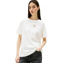 トミーヒルフィガー レディース カットソー トップス Women's Cotton Relaxed Varsity T-Shirt Ecru(4)