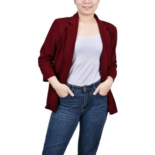 ニューヨークコレクション レディース ジャケット&ブルゾン アウター Women's 3/4 Sleeve Scuba Crepe Jacket Red ニューヨークコレクション レディース ジャケット&ブルゾン アウター Women's 3/4 Sleeve Scuba Crepe Jacket Red