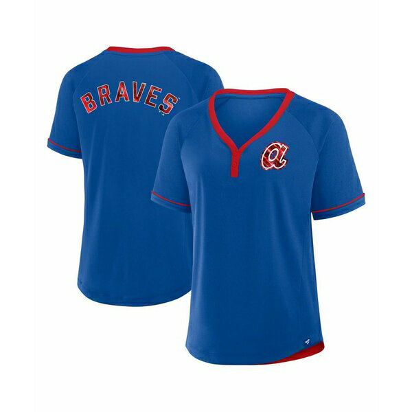 ファナティクス レディース カットソー トップス Women's Royal Atlanta Braves Cooperstown Collectio..