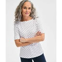 スタイルアンドコー レディース カットソー トップス Women's Printed Boat-Neck Elbow-Sleeve Top, Exclusively at Macy's Bright White Combo(4)
