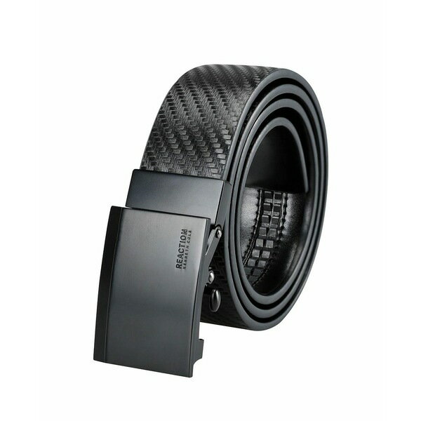 ケネスコール メンズ ベルト アクセサリー Men's Exact System Track Lock Matte Black Plaque Buckle Belt Black carbon fiber