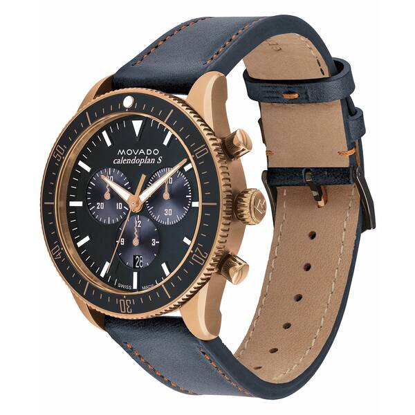 モバド モバド レディース 腕時計 アクセサリー Men's Calendoplan S Swiss Quartz Chronograph Gray Leather Strap Watch 42mm Gray