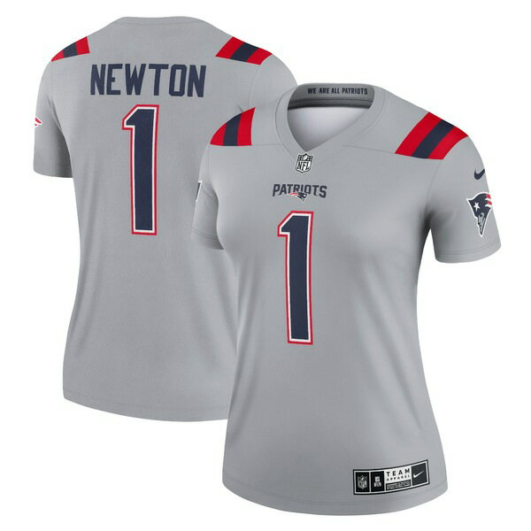 ナイキ レディース ユニフォーム トップス Cam Newton New England Patriots Nike Women's Inverted Legend Jersey Gray