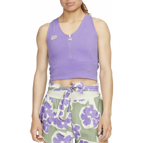 iCL fB[X Vc gbvX Nike Women's Naomi Osaka Sleeveless Crop Top Space Purple/Coconut Milk