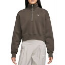 ナイキ レディース パーカー・スウェットシャツ アウター Nike Sportswear Women's Phoenix Fleece Oversized 1/2-Zip Crop Sweatshirt Baroque Brown