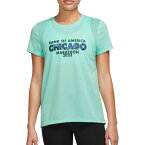 ナイキ レディース シャツ トップス Nike Women's Dri-FIT Chicago Marathon Short Sleeve Running Top Emerald Rise