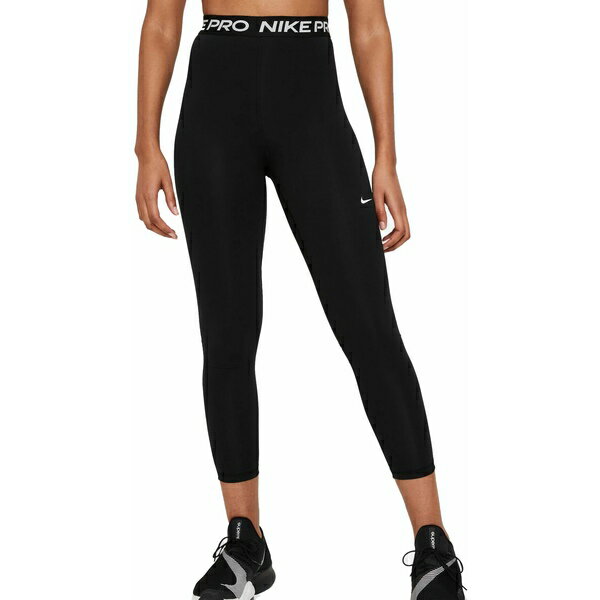 ʥ ǥ 奢ѥ ܥȥॹ Nike Pro 365 Women's High-Waisted 7/8 Mesh Panel Leggings Black/White