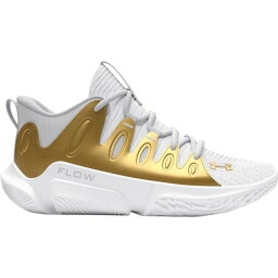アンダーアーマー レディース バスケットボール スポーツ Under Armour Women's Flow Breakthru 4 Basketball Shoes Gold/White