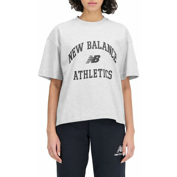 j[oX fB[X Vc gbvX New Balance Women's Athletics Varsity Boxy T-Shirt Athletic Grey