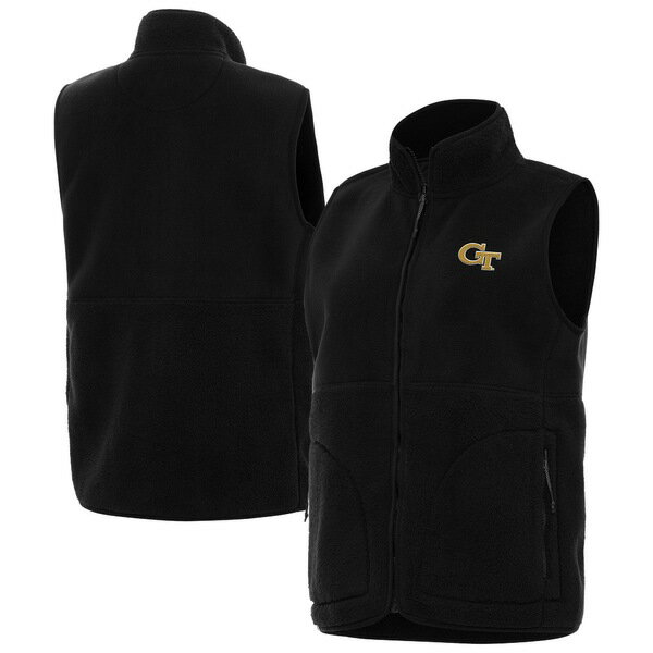 アンティグア レディース ジャケット&ブルゾン アウター Georgia Tech Yellow Jackets Antigua Women's Nostalgic FullZip Vest Black