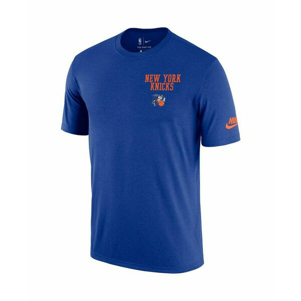 ナイキ メンズ Tシャツ トップス Men's Blue New York Knicks 2021/22 Hardwood Classics Classic Edition Courtside T-shirt Blue