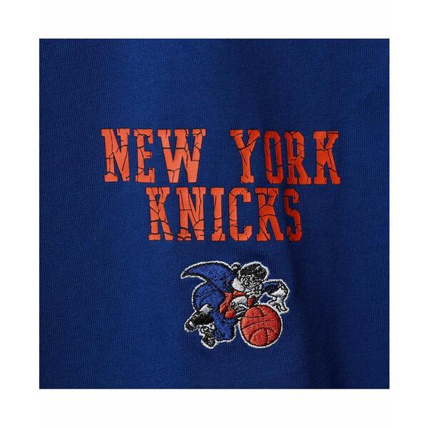 ナイキ メンズ Tシャツ トップス Men's Blue New York Knicks 2021/22 Hardwood Classics Classic Edition Courtside T-shirt Blue