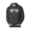 エルエーポップアート メンズ パーカー・スウェットシャツ アウター Men's California Shades Word Art Hooded Sweatshirt Gray(4)