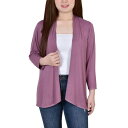 ニューヨークコレクション レディース ニット&セーター アウター Women's 3/4 Sleeve Solid Cardigan Lilas