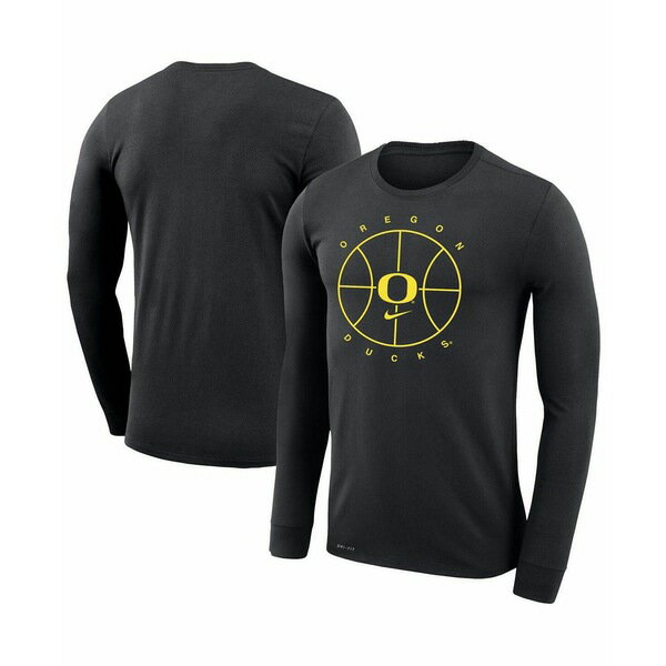 ナイキ メンズ シャツ トップス Men's Black Oregon Ducks Basketball Icon Legend Performance Long Sleeve T-shirt Black