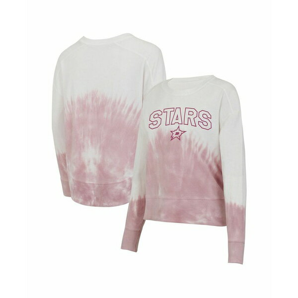 コンセプトスポーツ レディース Tシャツ トップス Women's Pink/White Dallas Stars Orchard Tie-Dye Long Sleeve T-Shirt Pink, White(4)