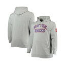 ミッチェル&ネス メンズ パーカー・スウェットシャツ アウター Men's Heather Gray New York Knicks Hardwood Classics Big and Tall Throwback Pullover Hoodie Heathered Gray(4)