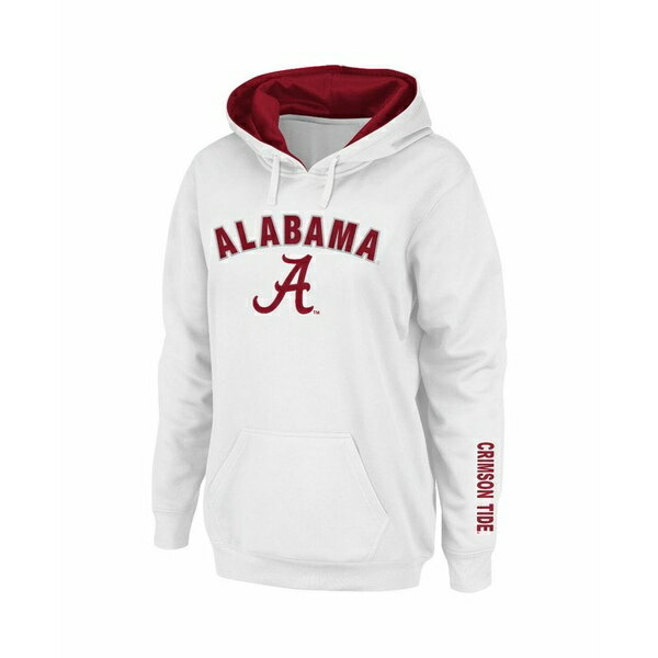 楽天astyコロシアム レディース パーカー・スウェットシャツ アウター Women's White Alabama Crimson Tide Arch and Logo 1 Pullover Hoodie White