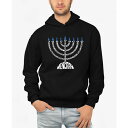 エルエーポップアート メンズ パーカー・スウェットシャツ アウター Men's Menorah Word Art Hooded Sweatshirt Black