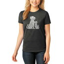 エルエーポップアート レディース Tシャツ トップス Women's Premium Blend Word Art Dogs and Cats T-shirt ...