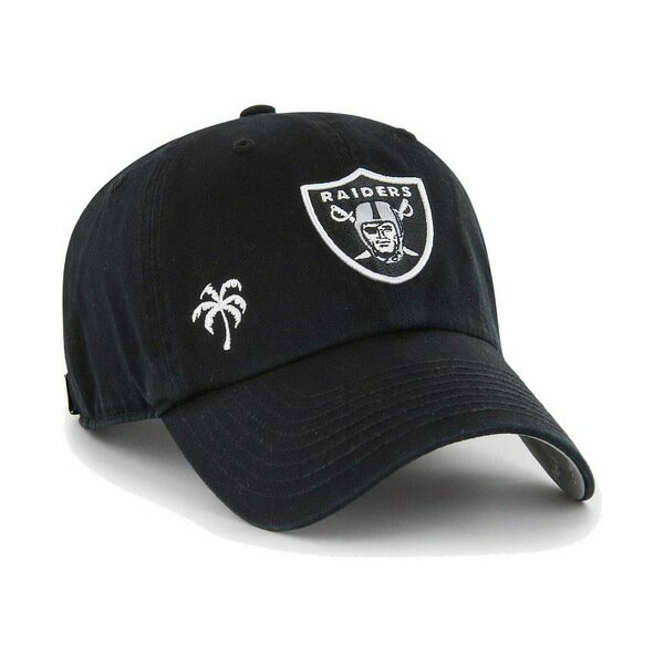 47ブランド レディース 帽子 アクセサリー Women's Black Las Vegas Raiders Confetti Icon Clean Up Adjustable Hat Black
