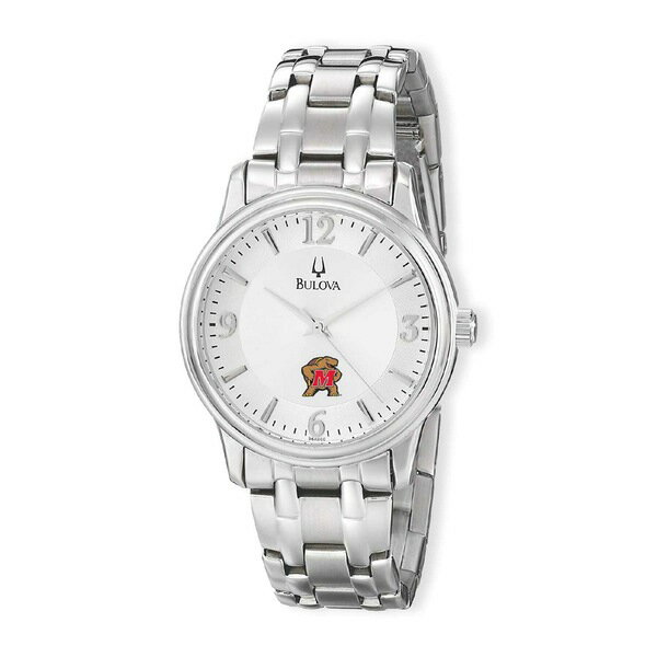 ブロバ メンズ 腕時計 アクセサリー Maryland Terrapins Bulova Stainless Steel Quartz Watch Silver